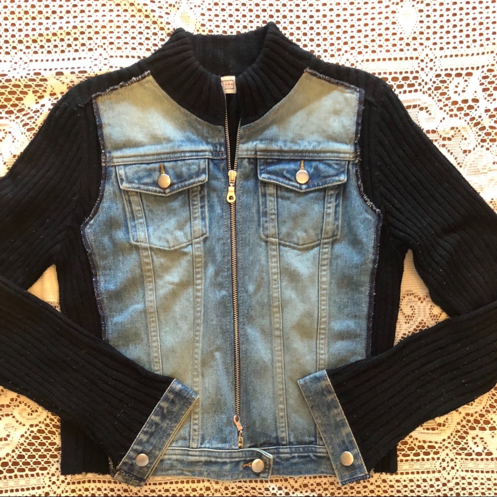 Y2K Adorable denim and sweater-knit jacket